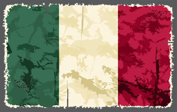 Bandera grunge italiana. Ilustración vectorial — Archivo Imágenes Vectoriales