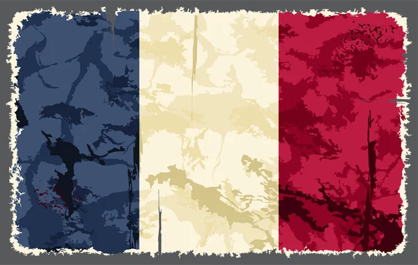 Французька гранж прапор. Векторні ілюстрації — стоковий вектор