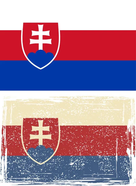 Slovakien grunge flagga. vektor illustration — Stock vektor