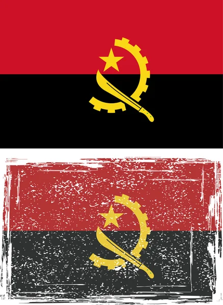 Flaga Angoli grunge. Ilustracja wektorowa — Wektor stockowy