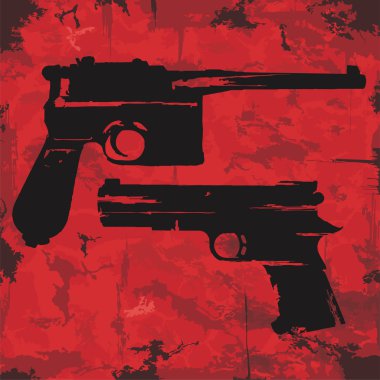 Vintage grunge silah grafik tasarım. vektör