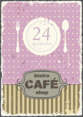 Cafe shop vintage retro şablonu. vektör
