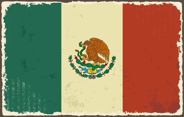 Bandera grunge mexicana. Ilustración vectorial — Archivo Imágenes Vectoriales