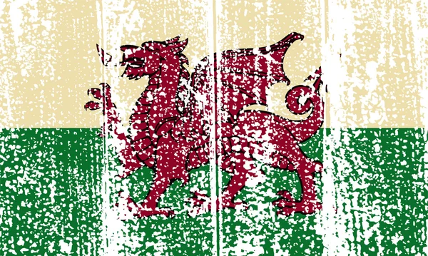 威尔士 grunge 的旗帜。矢量图. — 图库矢量图片