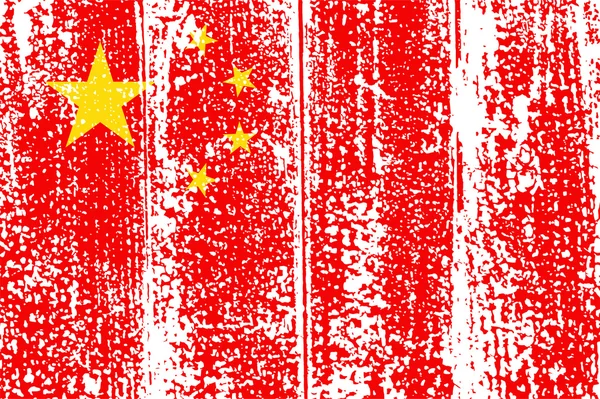 Китайский гранж-флаг. Векторная иллюстрация . — стоковый вектор