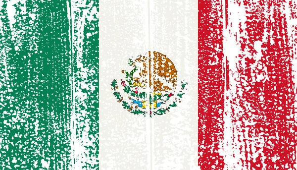 Мексиканский гранж-флаг. Векторная иллюстрация . — стоковый вектор