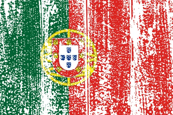 Portugiesische Grunge-Flagge. Vektorillustration. — Stockvektor