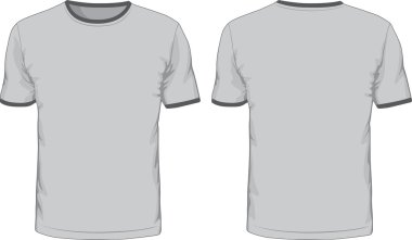 erkek t-shirt şablonu. ön ve arka views