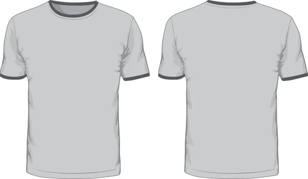 Mens modello di t-shirt. Vista anteriore e posteriore — Vettoriale Stock