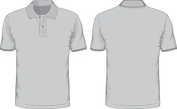 Heren polo t-shirts sjabloon. voor- en achterkant views — Stockvector