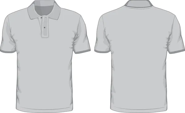 Mens polo-shirts template. Front and back views — Stock Vector