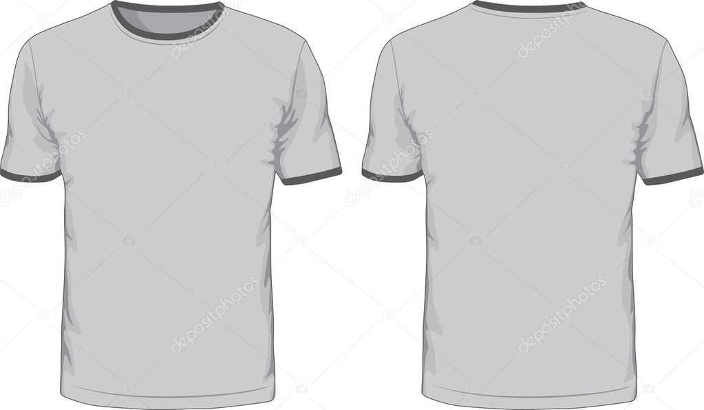 Mens t-shirts template. Front and back views