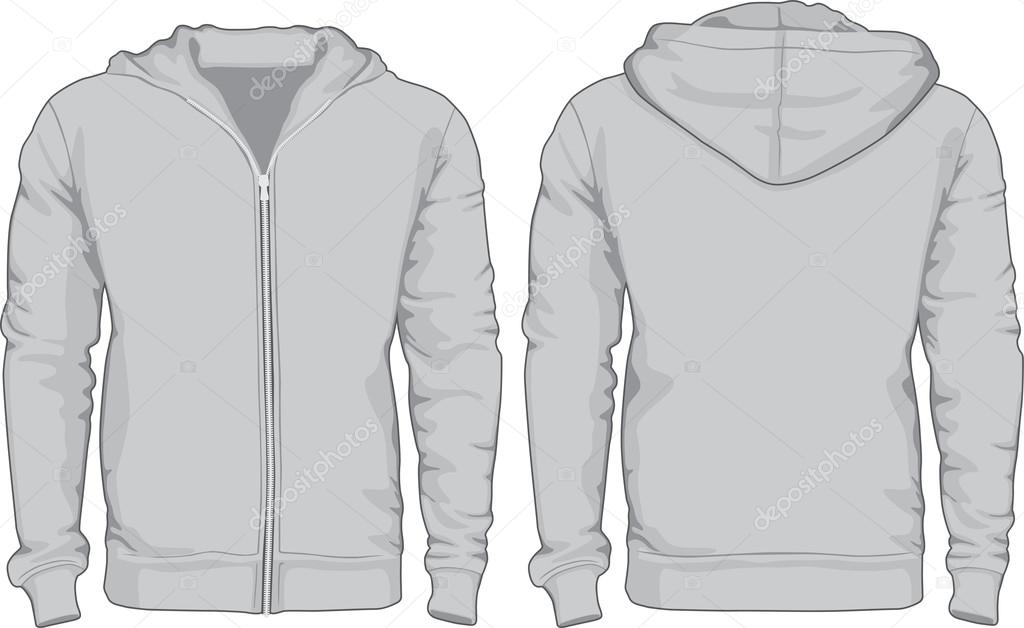 Mens hoodie shirts template. Front and back views