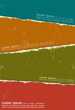 Tasarım renkli kağıtlar yırtılmış. vektör çizim