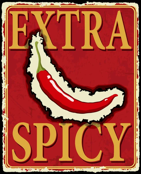 Vintage extra spicy poster. Vector illustration. — Stock Vector