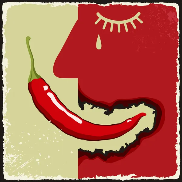 Sztuka plakatu z papryka chili. Wektor — Wektor stockowy
