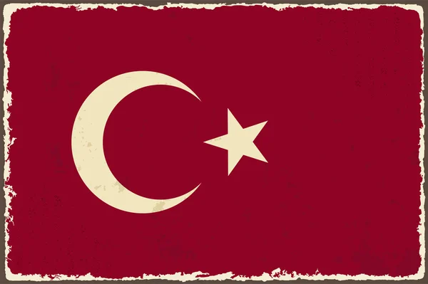Turkiska grunge flagga. vektor illustration — Stock vektor