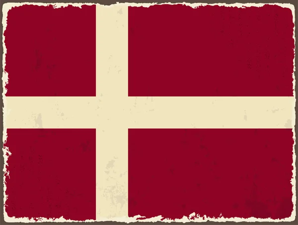 Датский гранж-флаг. Векторная иллюстрация — стоковый вектор