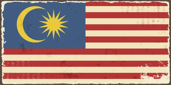 Malaysiska grunge flagga. vektor illustration — Stock vektor