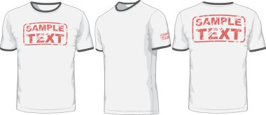 ön, arka ve yan görünümleri t-shirt. vektör