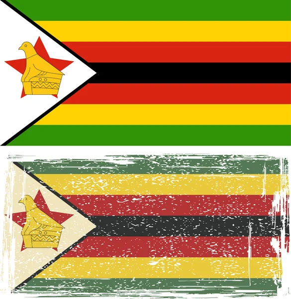 Zimbabwe grunge flag. Vektorillustration — Stockvektor