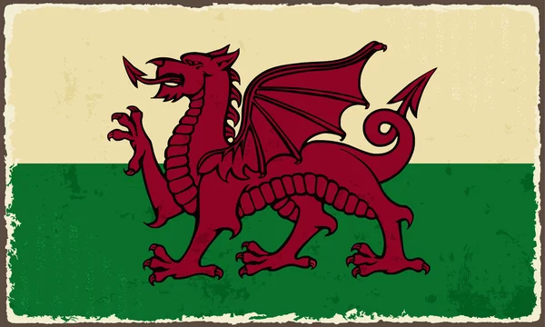威尔士 grunge 的旗帜。矢量图 — 图库矢量图片