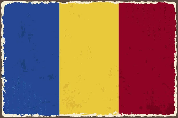 Romanian grunge flag. Vector illustration — Stock Vector