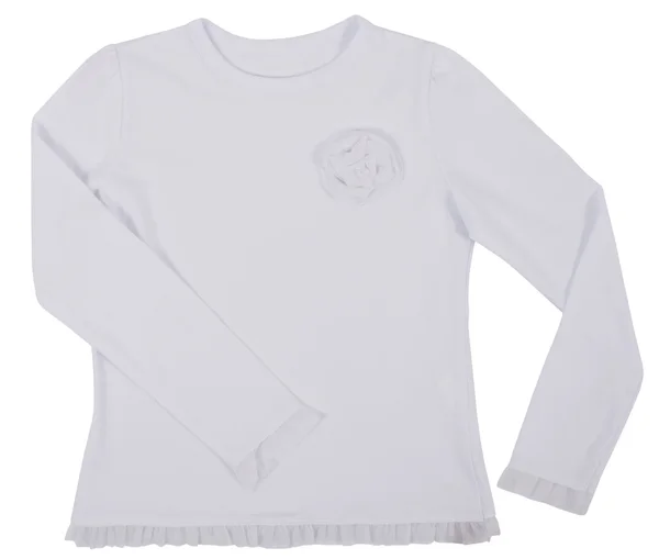 Blusa branca isolada no fundo branco — Fotografia de Stock