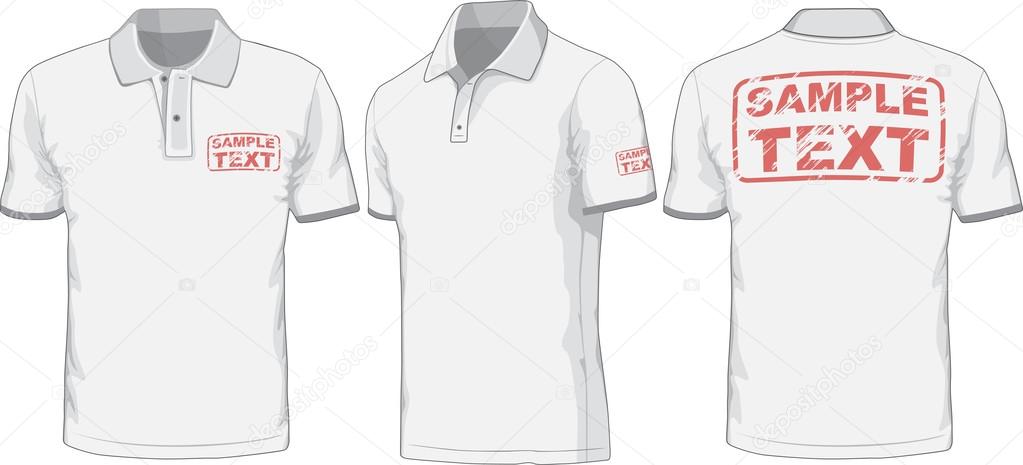 Front, back and side views of polo-shirt. Vector