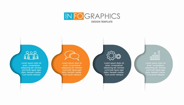 Infograficzny szablon projektu z miejscem na Twoje dane. Ilustracja wektora. — Wektor stockowy