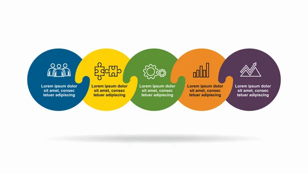 Infograficzny szablon projektu z miejscem na Twoje dane. Ilustracja wektora. — Wektor stockowy