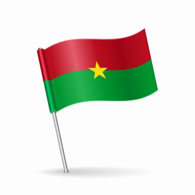 Burkina Faso bayrak haritası çizimi. Vektör illüstrasyonu.