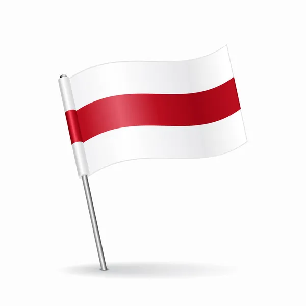 Carte du drapeau biélorusse disposition du pointeur. Illustration vectorielle. — Image vectorielle