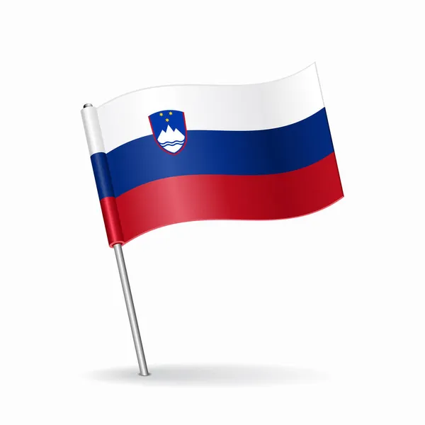 Layout do ponteiro do mapa da bandeira eslovena. Ilustração vetorial. — Vetor de Stock