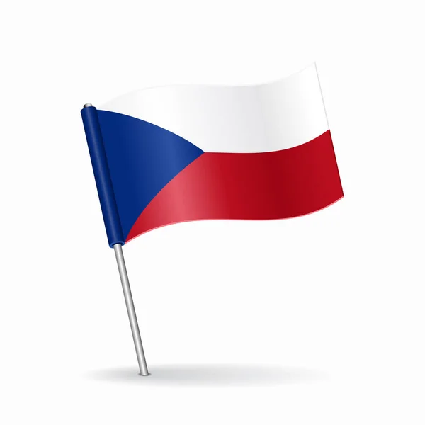 Tsjechische Republiek vlag kaart wijzer lay-out. Vectorillustratie. — Stockvector