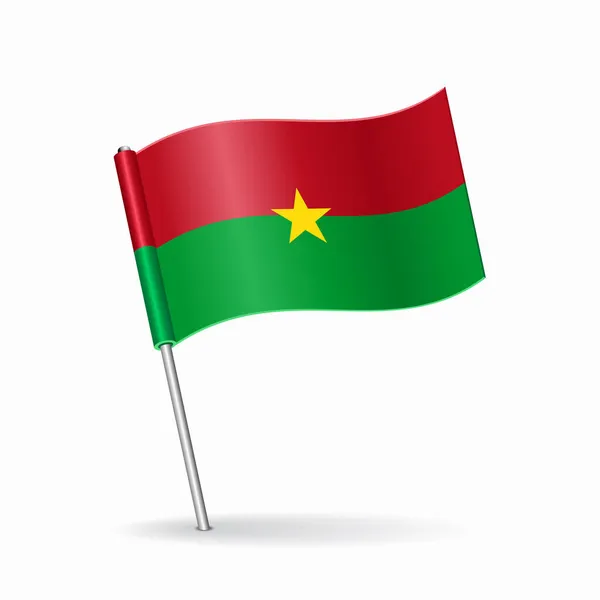 Burkina Faso flag map pointer layout. Vector illustration. — Stock Vector