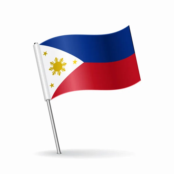 Mapa de la bandera de Filipinas diseño puntero. Ilustración vectorial. — Vector de stock