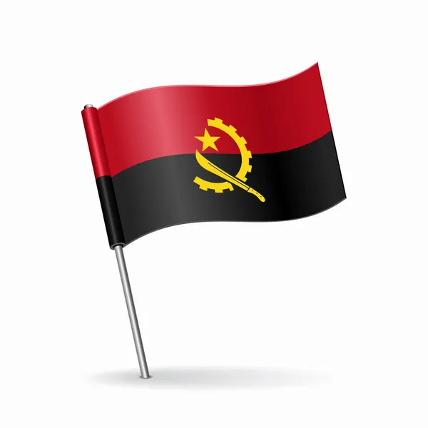 Angolan flag map pointer layout. Vector illustration. — Stock Vector
