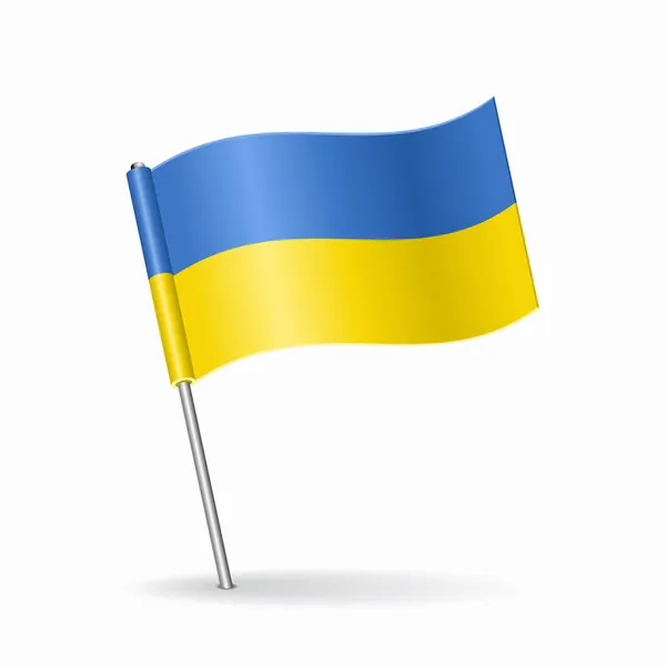 우크라이나 국기 맵 포인터 레이아웃. 벡터 일러스트. — 스톡 벡터