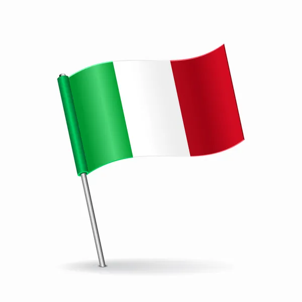 Mapa de la bandera italiana diseño puntero. Ilustración vectorial. — Vector de stock