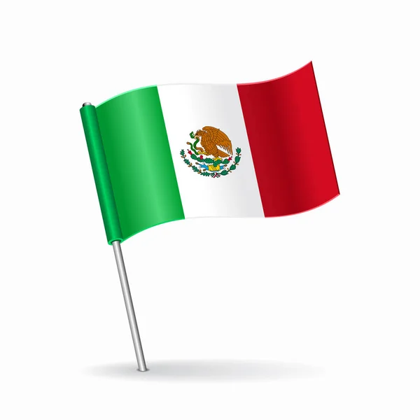 Мексиканский указатель на карте флага. Векторная иллюстрация. — стоковый вектор