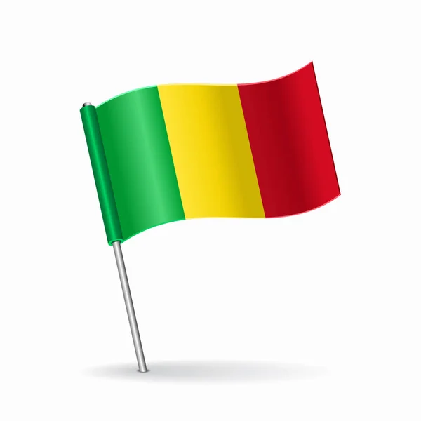 Malian flag map pointer layout. Ilustración vectorial. — Vector de stock