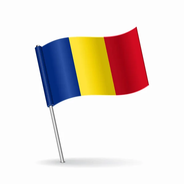 Roemeense vlag wijzer lay-out. Vectorillustratie. — Stockvector