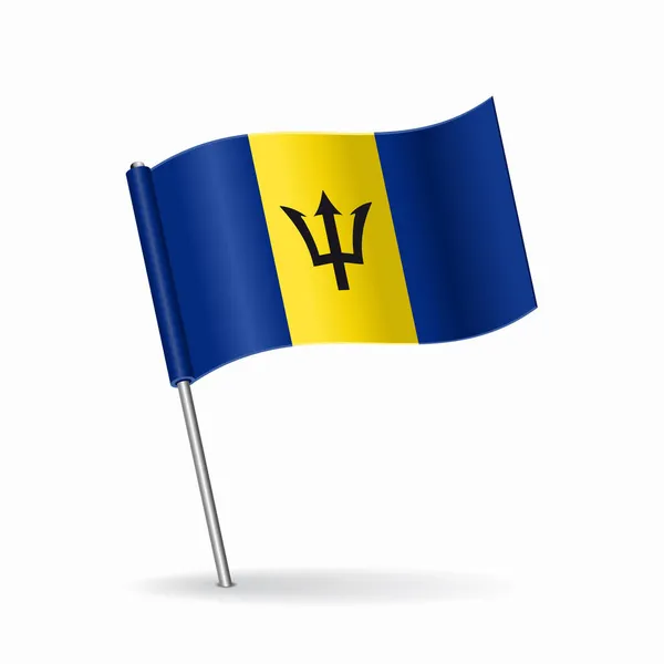 Layout puntatore mappa bandiera Barbados. Illustrazione vettoriale. — Vettoriale Stock