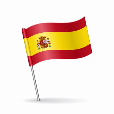 İspanyol bayrak haritası çizimi. Vektör illüstrasyonu.