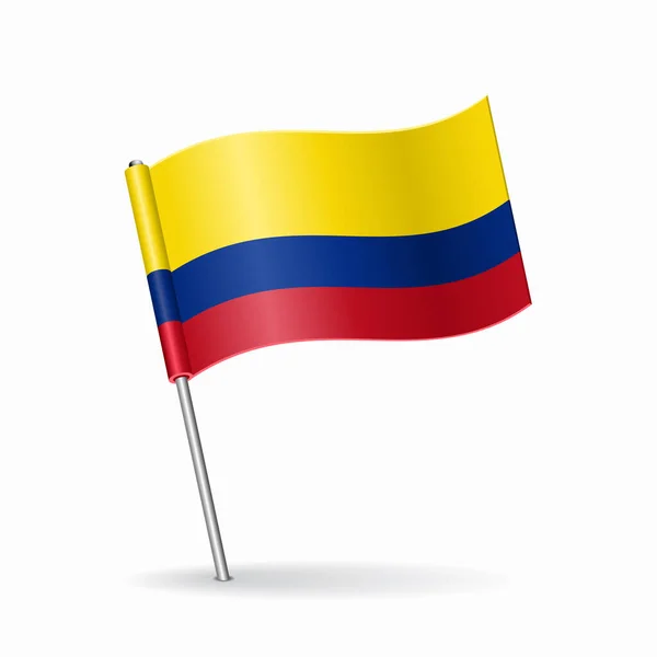 Mapa de bandera colombiana diseño puntero. Ilustración vectorial. — Vector de stock