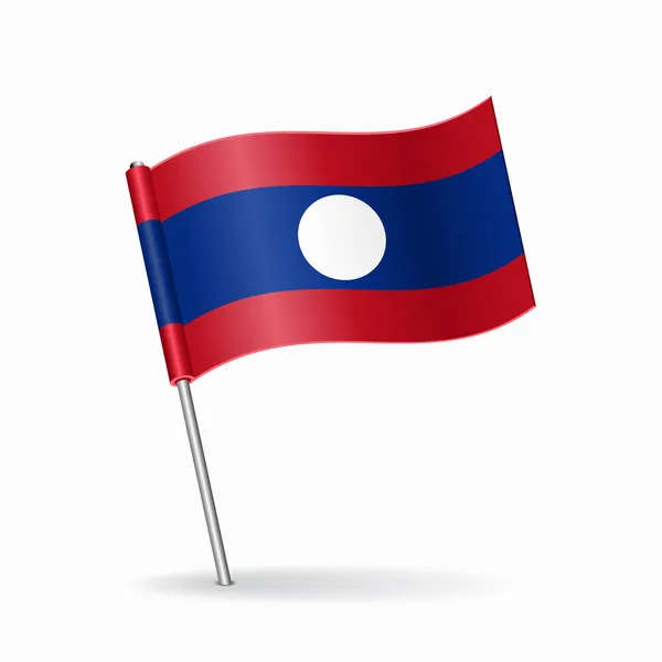 Layout do ponteiro do mapa da bandeira laociana. Ilustração vetorial. — Vetor de Stock