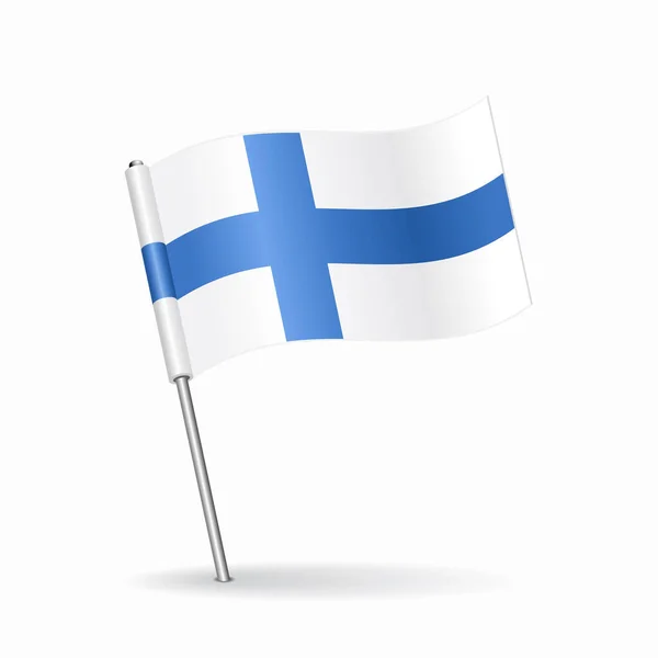 Layout de ponteiro do mapa bandeira finlandesa. Ilustração vetorial. — Vetor de Stock