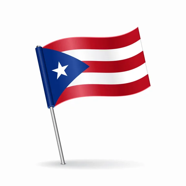 Diseño de puntero de mapa de bandera puertorriqueña. Ilustración vectorial. — Vector de stock