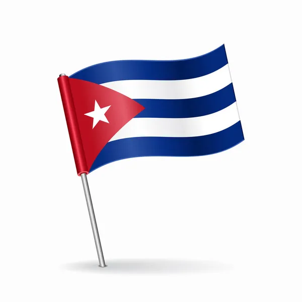 Mapa de la bandera cubana diseño puntero. Ilustración vectorial. — Vector de stock